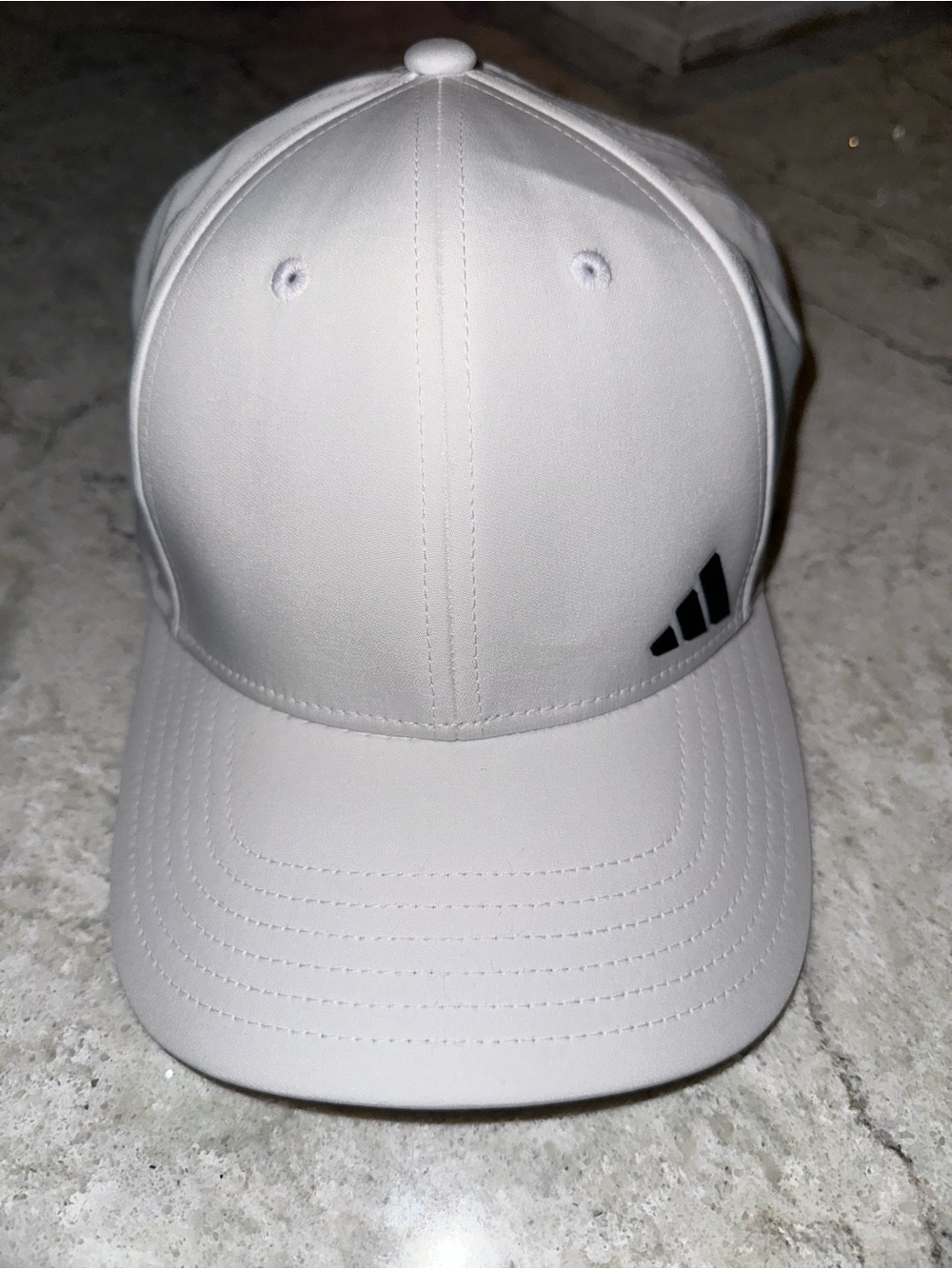 adidas White Cap with Black Logo Accent